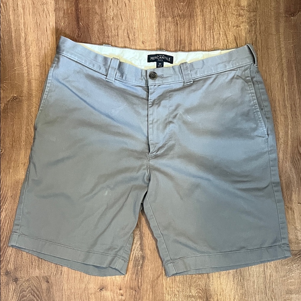 J. Crew Mercantile Flex Men's Flat Front Shorts in Gray